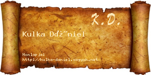 Kulka Dániel névjegykártya